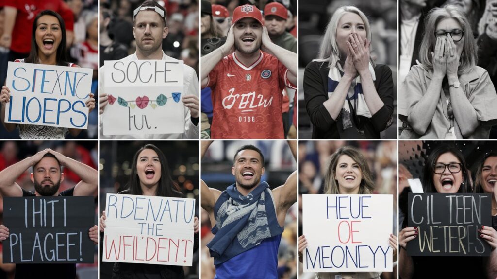 a collage of fans holding signs and reac JNajy8SfR3qJPZRojkCEPA 09SISggSSn6nm5y4oqGiNA