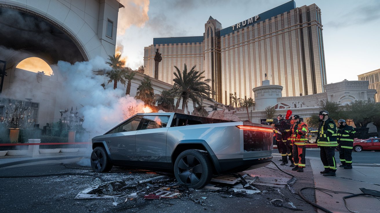 Read more about the article Tesla Cybertruck Explodes at Trump Hotel: Investigation Ongoing