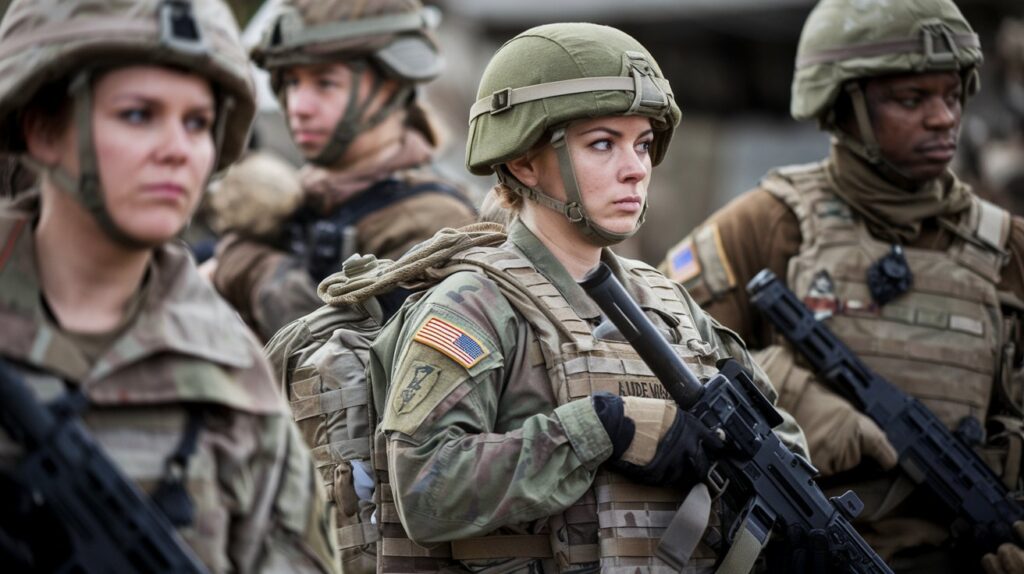 a powerful image of a female soldier in 82knuinyRB6bwGUckf09gw 6Osar nkQ a4mMsrnPSTGQ