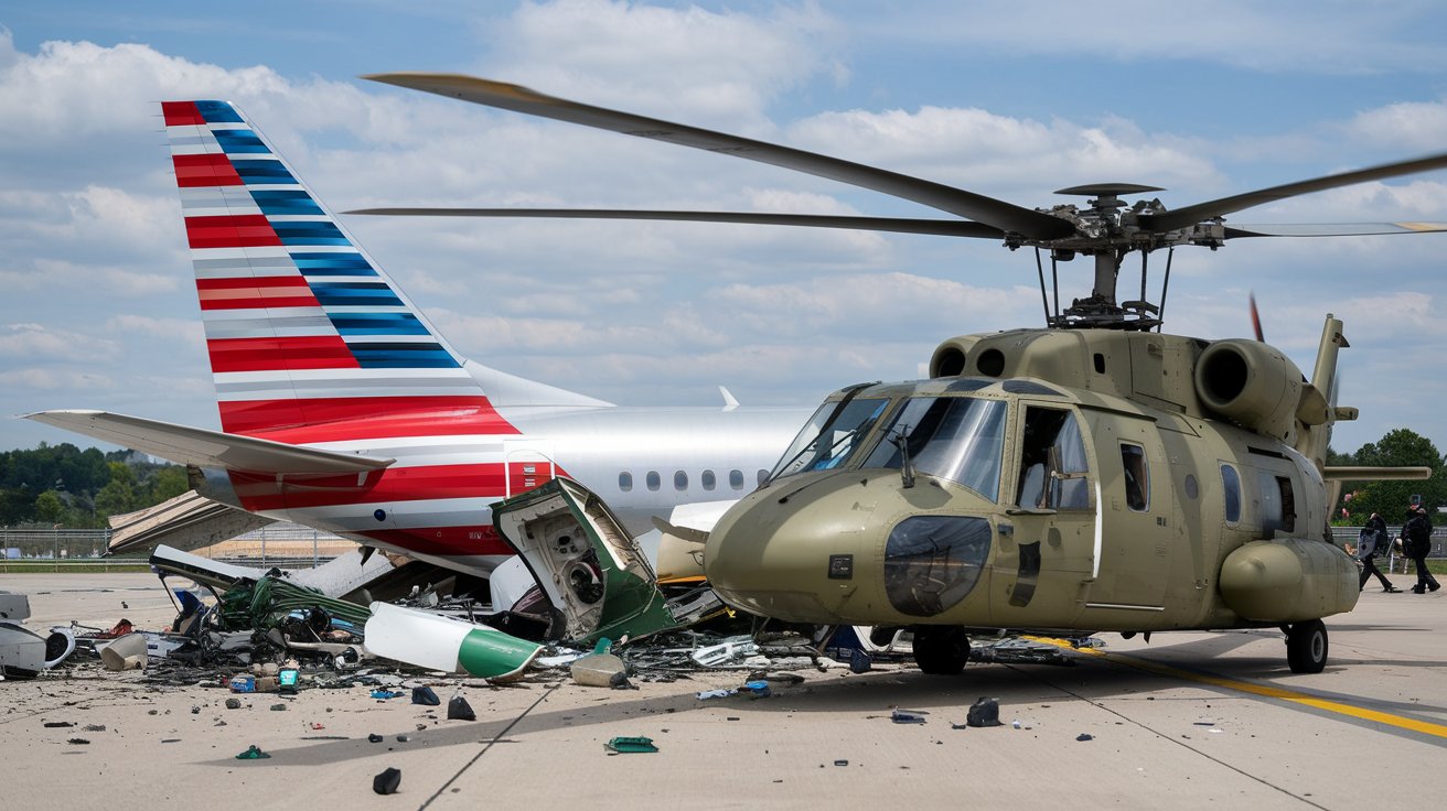 You are currently viewing Tragic Mid-Air Collision: American Airlines Jet and Military Helicopter Crash Near Washington D.C.