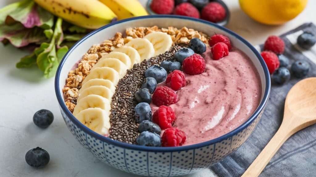 a vibrant smoothie bowl topped with slic UehLPo5VQTCTui6W19i7XA D7qn19iETxmVNlMrSreRwg