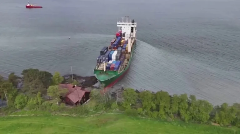 Norwegian Man Wakes to 443-Foot Cargo Ship in Backyard