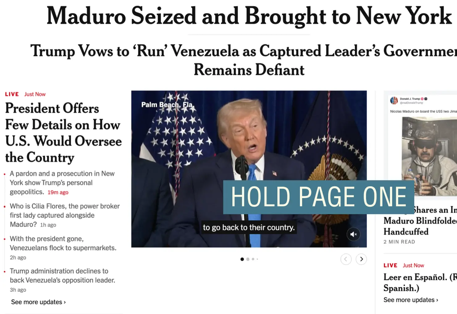 You are currently viewing News Organizations Held Off on Reporting Venezuela Raid, Igniting Global Debate Over Press Freedom and National Security