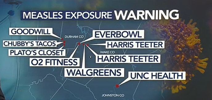 Wake County Measles Exposure Alert: Multiple Public Locations Identified Across Triangle