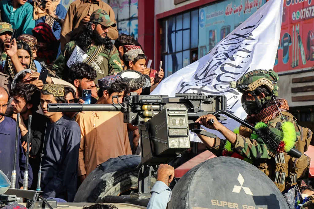 taliban security personnel rally khost october 13 2025 Afghanistan Pakistan border clash