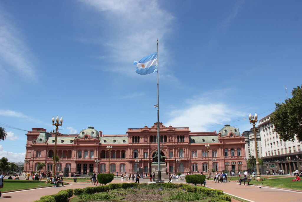 Casa Rosada exterior from Plaza de Mayo