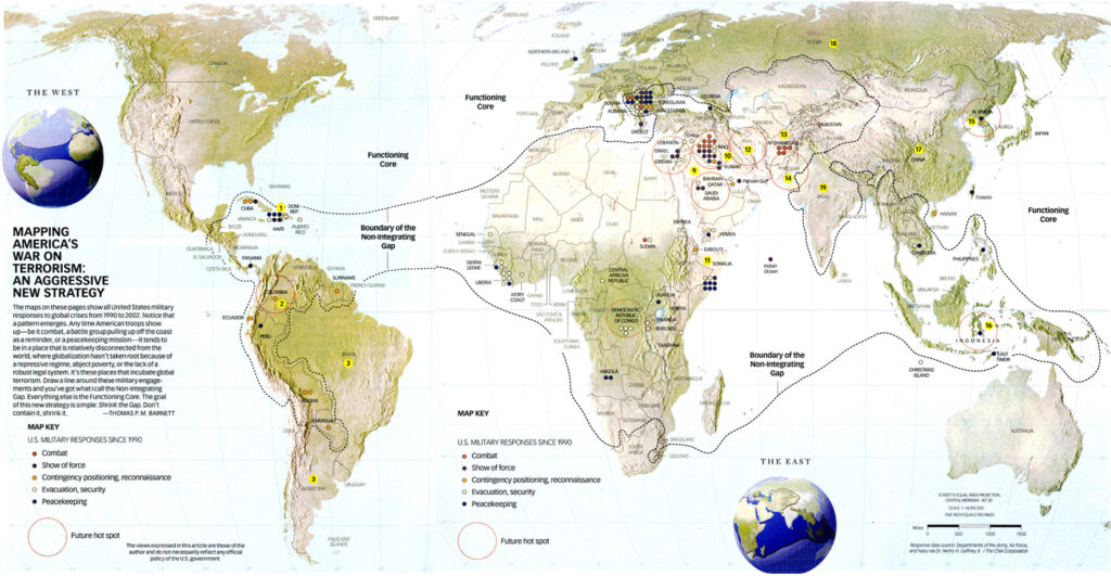 Map of the Pentagons War on Terrorism strategy 2010