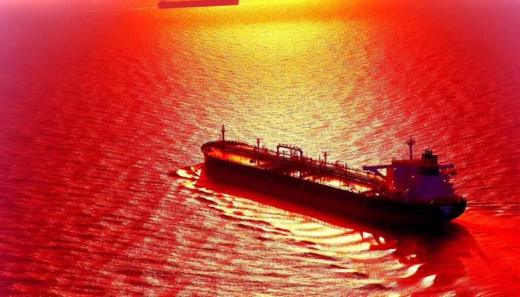 The image shows the Andromeda Star and Freda two Panamaflagged crude oil tankers navigating the Red Sea despite being targeted by Houthi forces