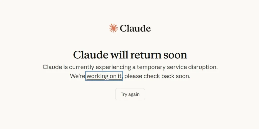 screenshot claude error message