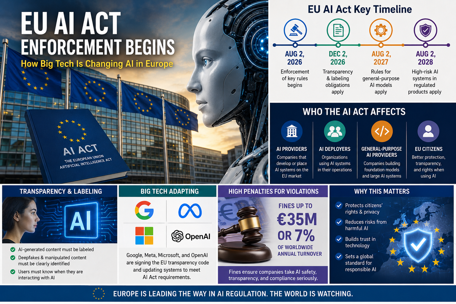You are currently viewing EU AI Act Enforcement Begins: What Big Tech Faces